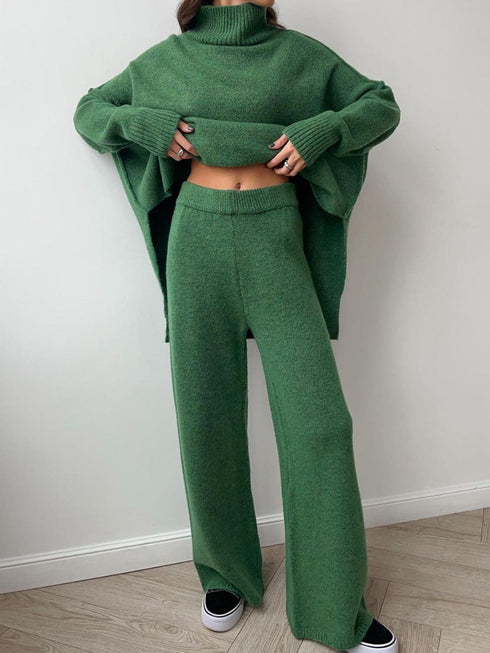 'Keres' Long Sleeve Top and Pants Sweater Set - Celes Fashion